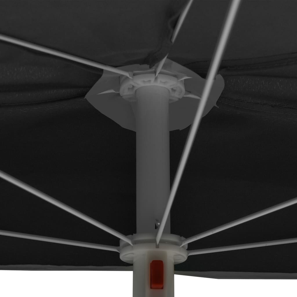 vidaXL antracitszürke félköríves napernyő rúddal 180 x 90 cm
