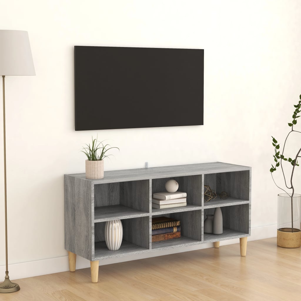 vidaXL szürke-sonoma színű TV-szekrény tömör falábakkal 103,5x30x50 cm