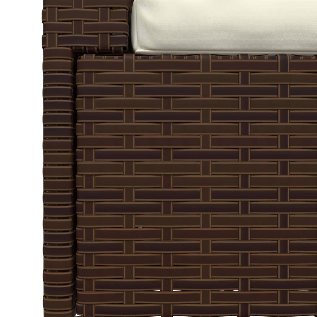 vidaXL barna kétszemélyes polyrattan kanapé párnákkal