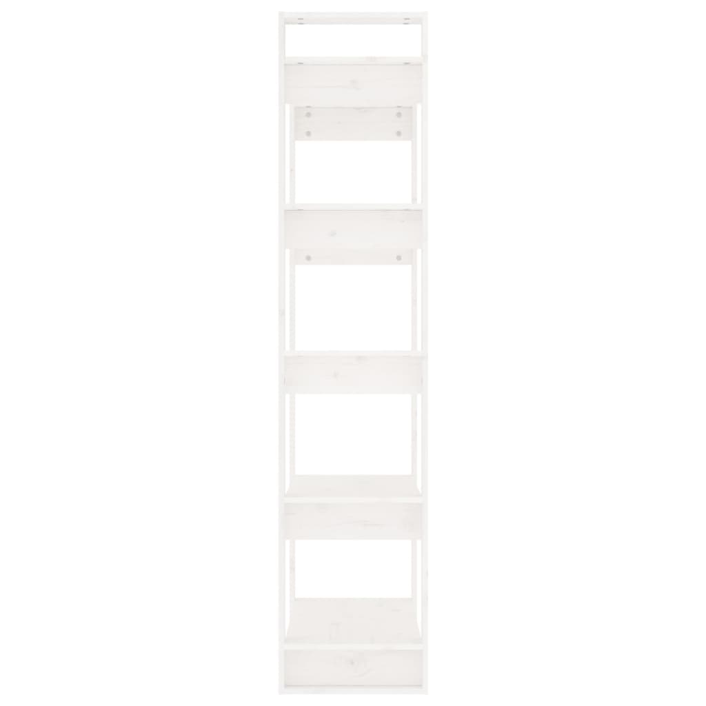 vidaXL fehér tömör fa könyvszekrény/térelválasztó 80 x 35 x 160 cm