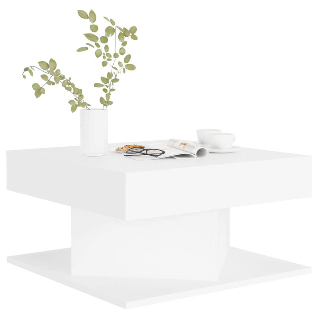 vidaXL fehér forgácslap dohányzóasztal 57 x 57 x 30 cm