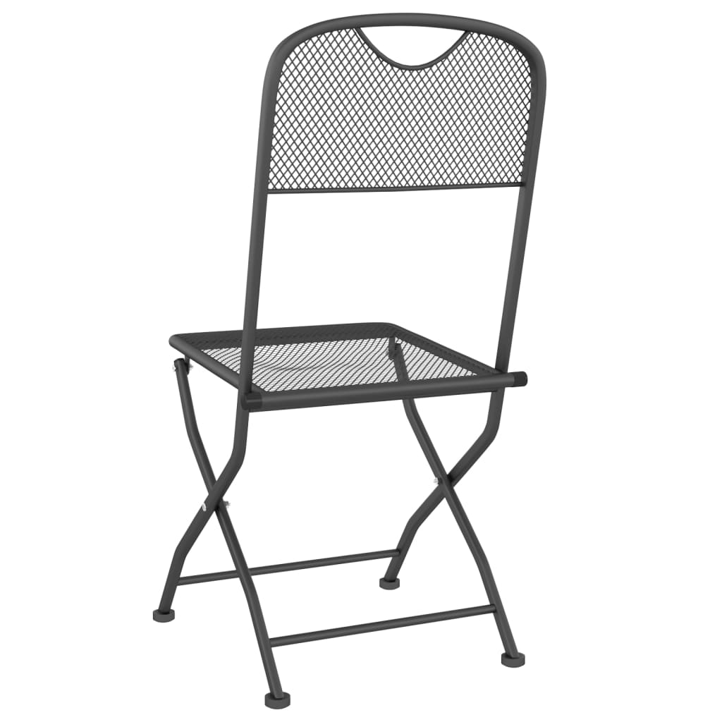 vidaXL 2 db antracitszürke expandált fém összecsukható kerti szék