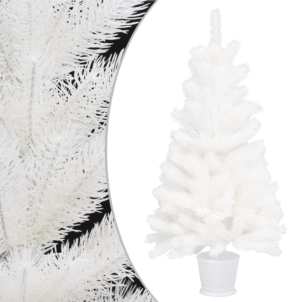 vidaXL fehér műkarácsonyfa LED-ekkel és gömbszettel 90 cm