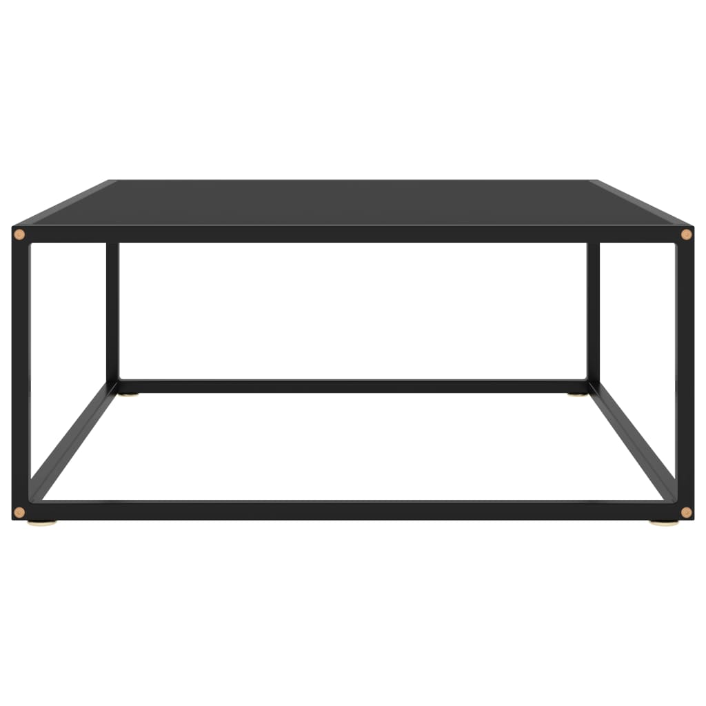 vidaXL fekete dohányzóasztal fekete üveggel 80 x 80 x 35 cm