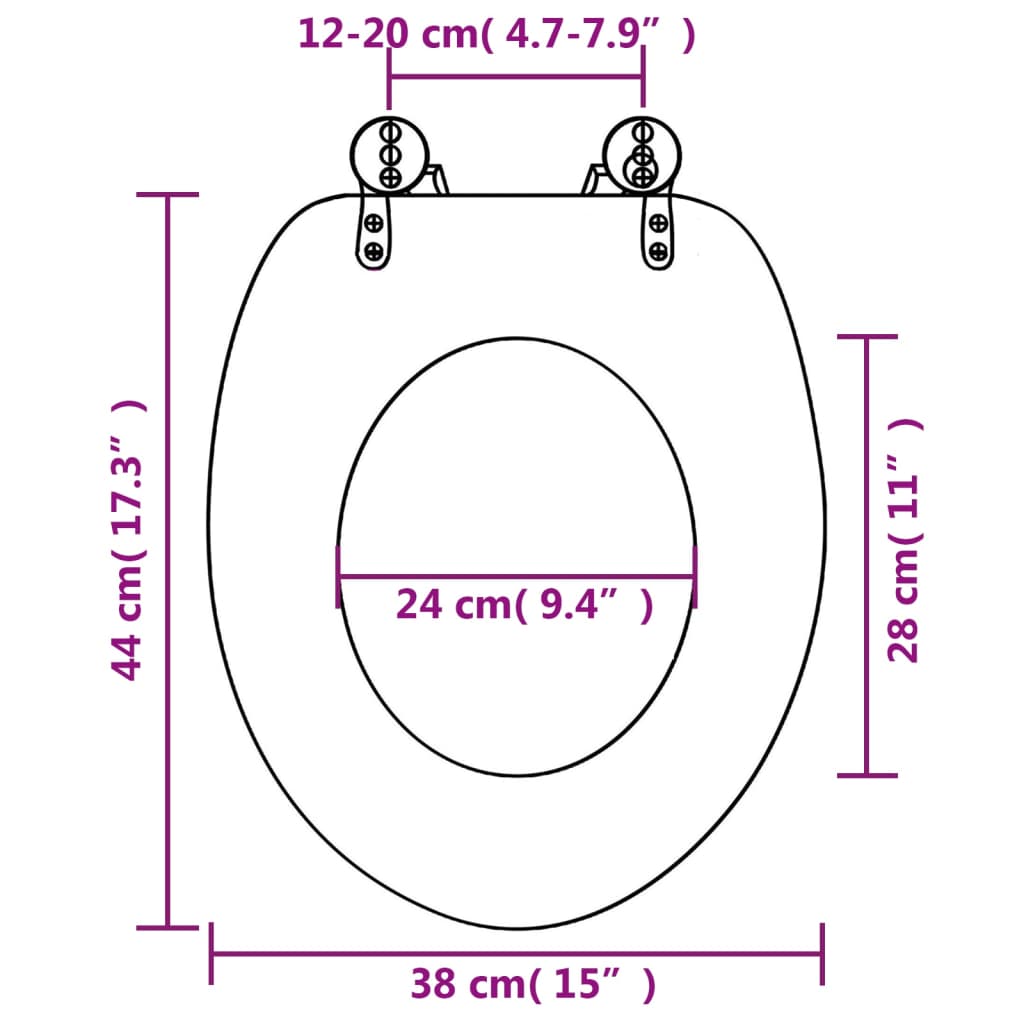 vidaXL kőmintás MDF WC-ülőke lassan csukódó fedéllel