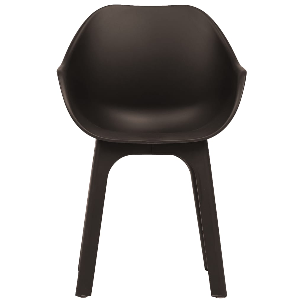 vidaXL 2 db barna műanyag kerti szék karfával