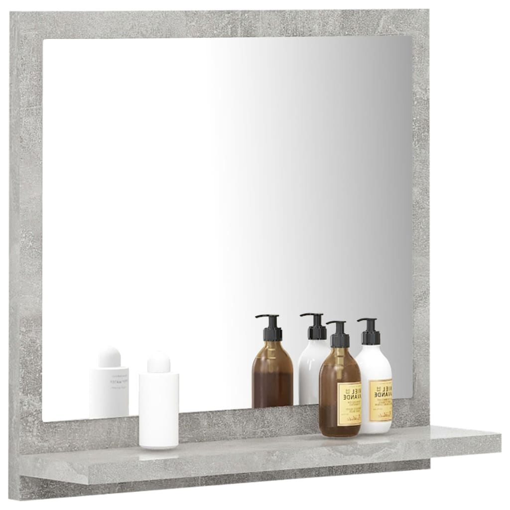 vidaXL betonszürke forgácslap fürdőszobai tükör 40 x 10,5 x 37 cm