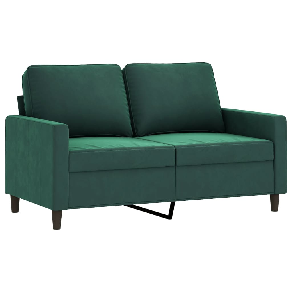 vidaXL kétszemélyes sötétzöld bársony kanapé 120 cm