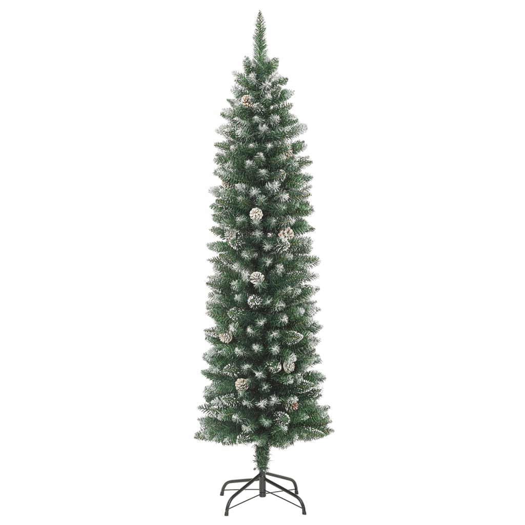 vidaXL vékony PVC műkarácsonyfa állvánnyal 150 cm