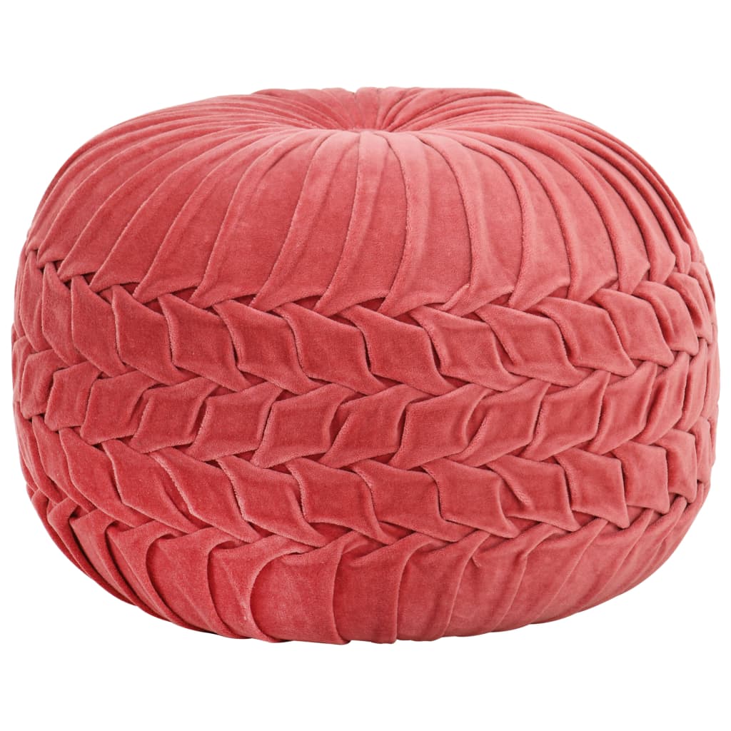 vidaXL rózsaszín zubbonyos pamutbársony puff 40 x 30 cm