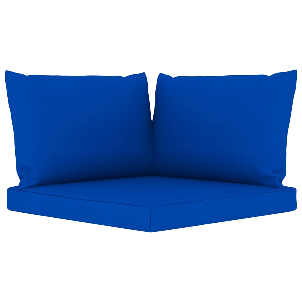 vidaXL 9 részes kerti ülőgarnitúra kék párnákkal
