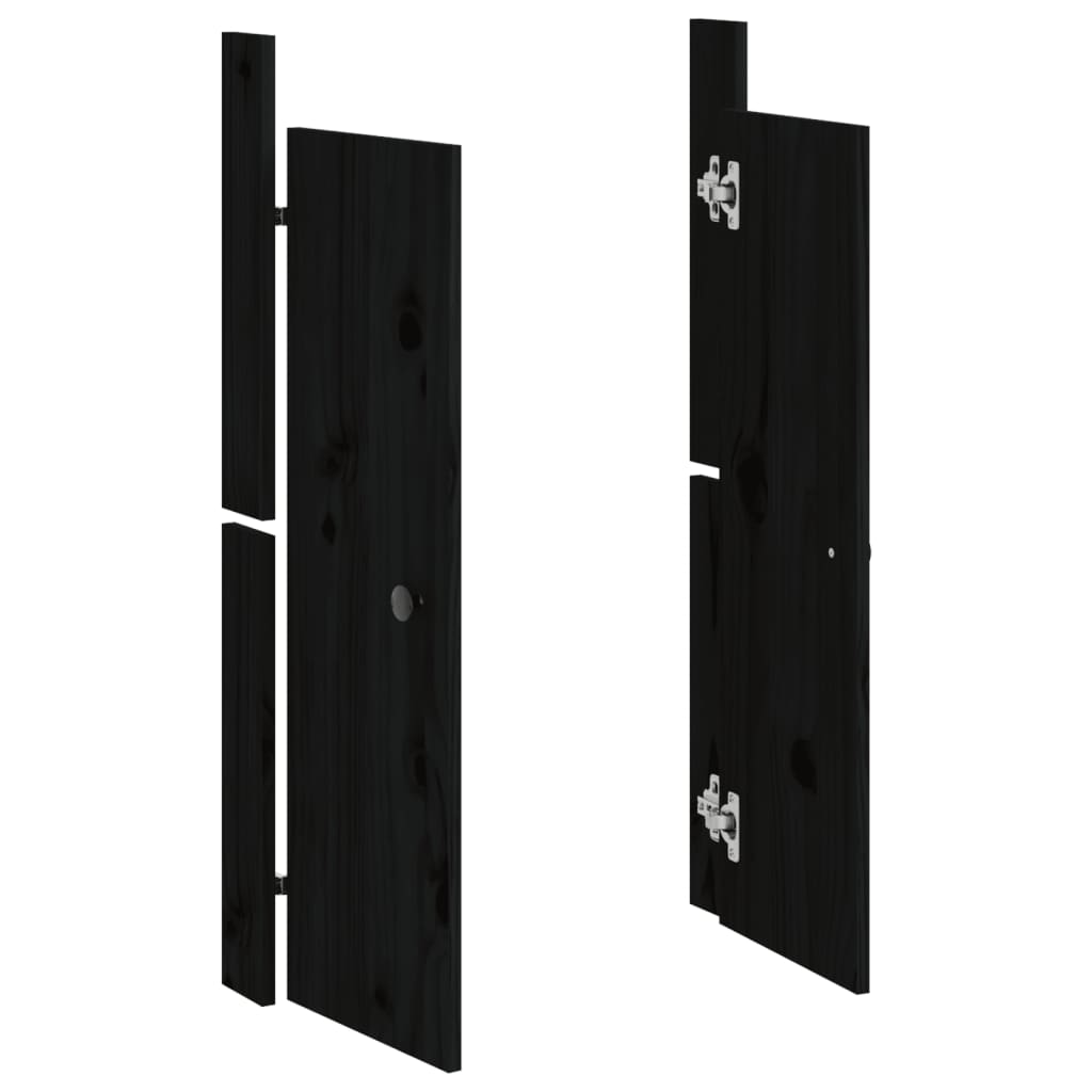 vidaXL fekete tömör fenyőfa kültéri konyhaszekrény ajtó 50 x 9 x 82 cm