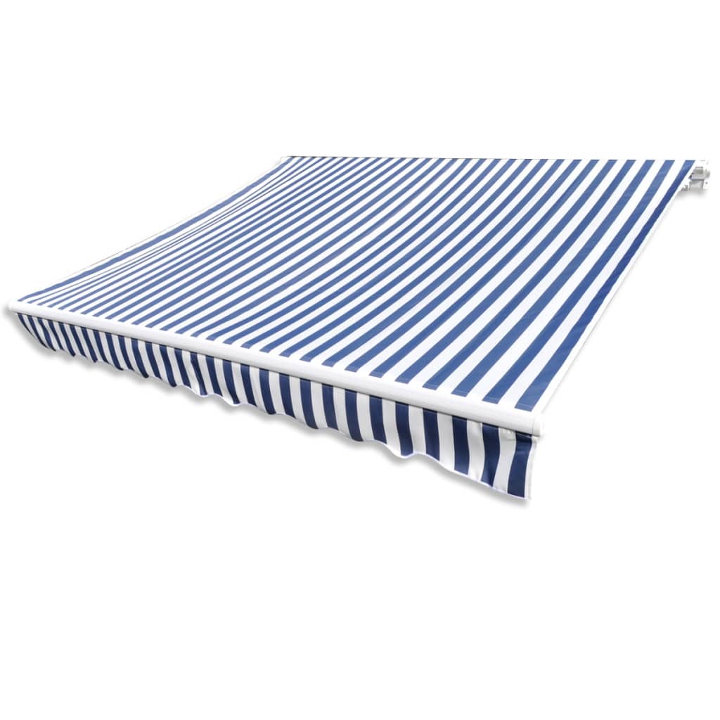 vidaXL kék-fehér vászon napellenző tető 450 x 300 cm
