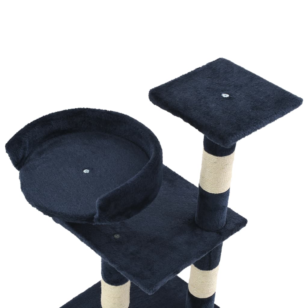 vidaXL kék macskabútor szizál kaparófákkal 65 cm