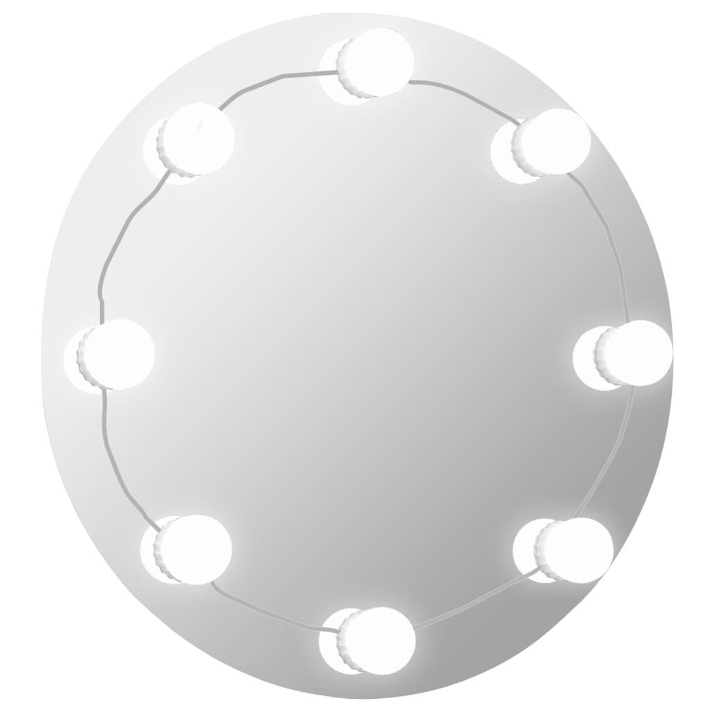vidaXL keret nélküli kör alakú fali tükör LED-világítással