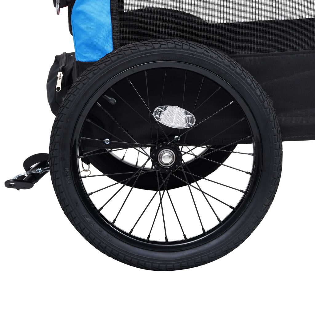vidaXL kék/fekete 2 az 1-ben bicikliutánfutó és sétakocsi