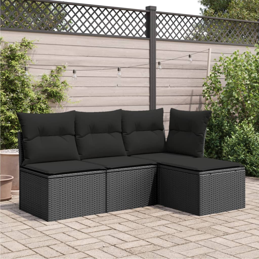 vidaXL fekete polyrattan kerti szék párnával 55 x 55 x 37 cm