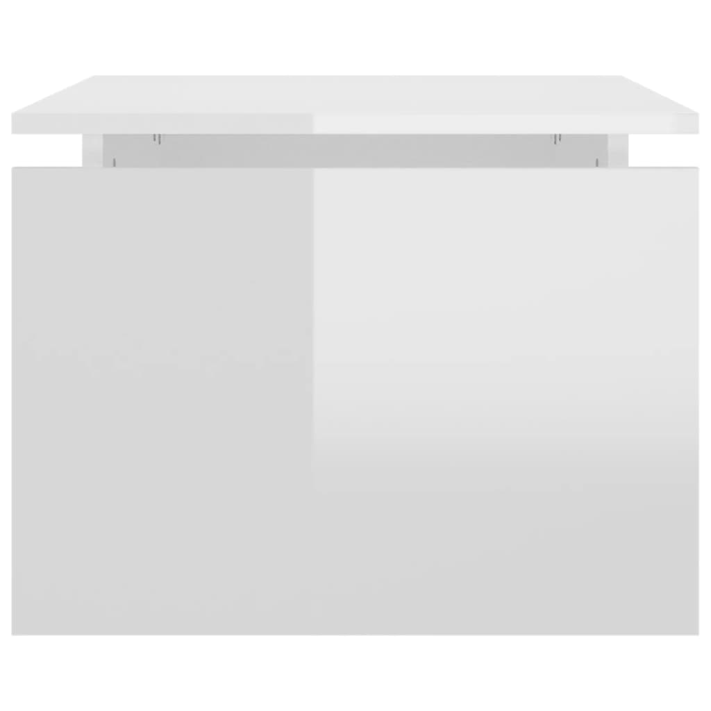 vidaXL magasfényű fehér forgácslap dohányzóasztal 68 x 50 x 38 cm