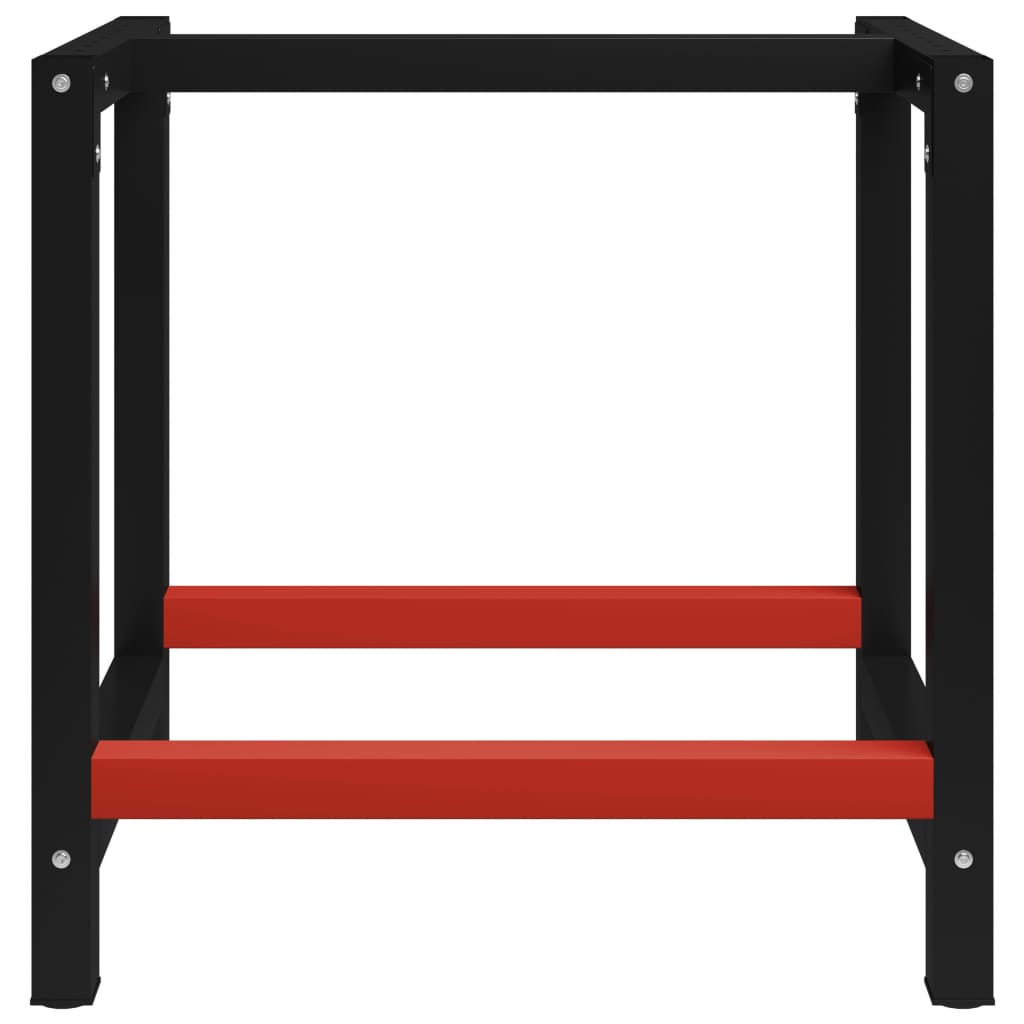 vidaXL fekete és piros fém munkapadváz 80 x 57 x 79 cm