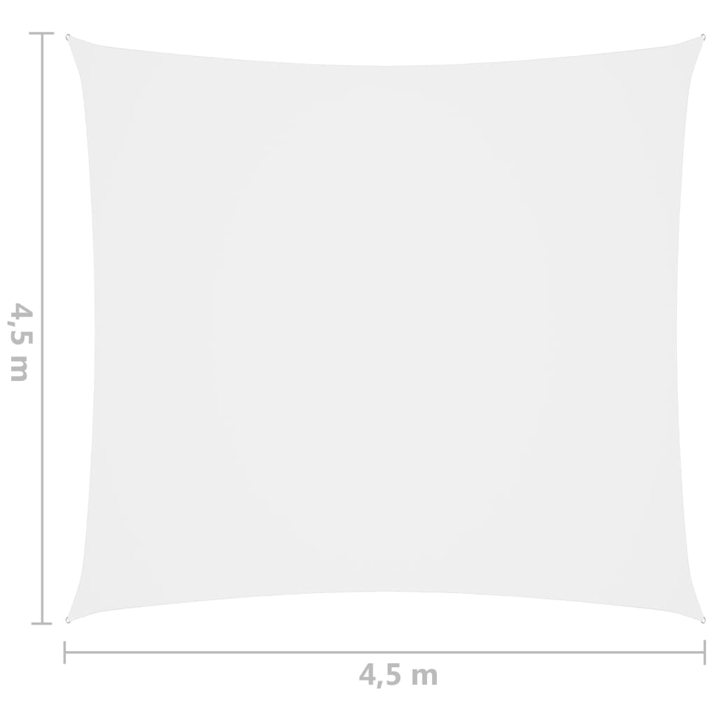 vidaXL fehér négyzet alakú oxford-szövet napvitorla 4,5x4,5 m