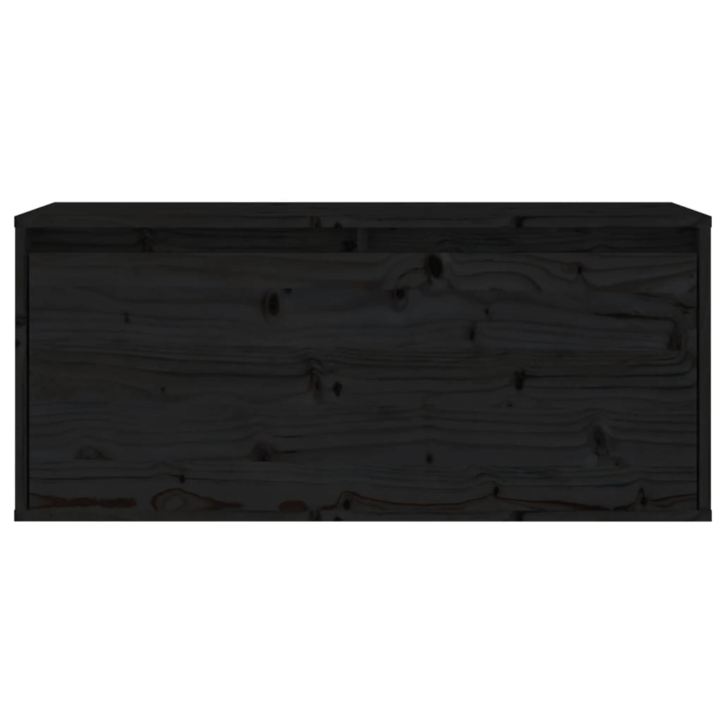 vidaXL 4 darab fekete tömör fenyőfa TV-szekrény