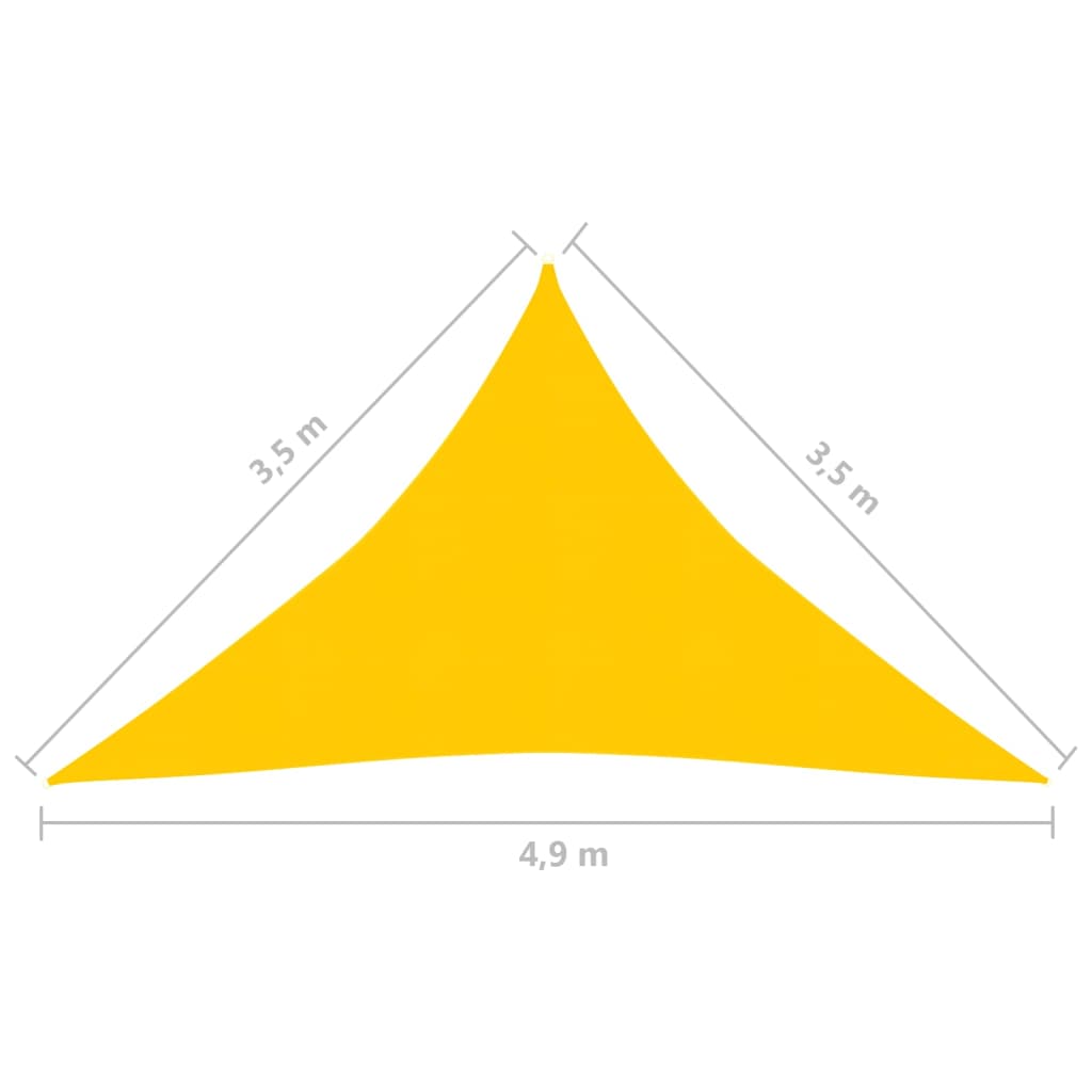 vidaXL sárga HDPE napvitorla 160 g/m² 3,5 x 3,5 x 4,9 m