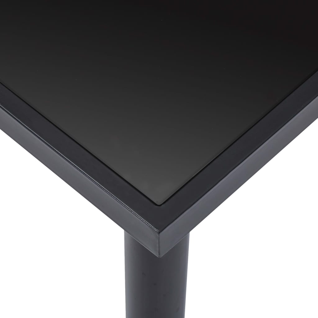 vidaXL fekete edzett üveg étkezőasztal 140 x 70 x 75 cm