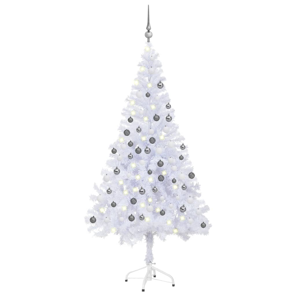 vidaXL megvilágított műkarácsonyfa 620 ággal gömb szettel 180 cm