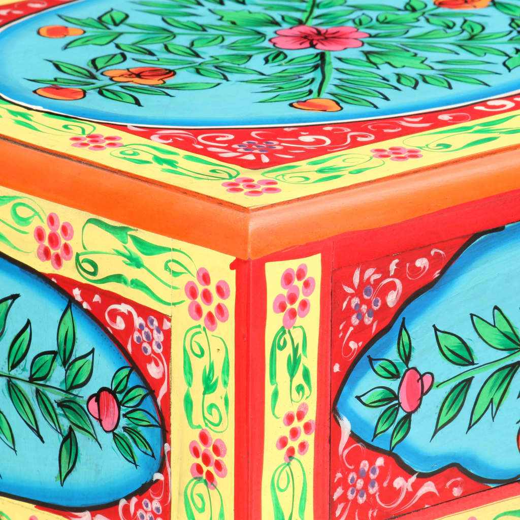 vidaXL kézzel festett tömör mangófa tálalóasztal 80 x 35 x 75 cm