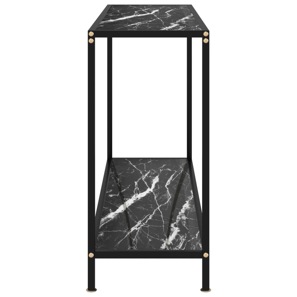 vidaXL fekete edzett üveg tálalóasztal 120 x 35 x 75 cm