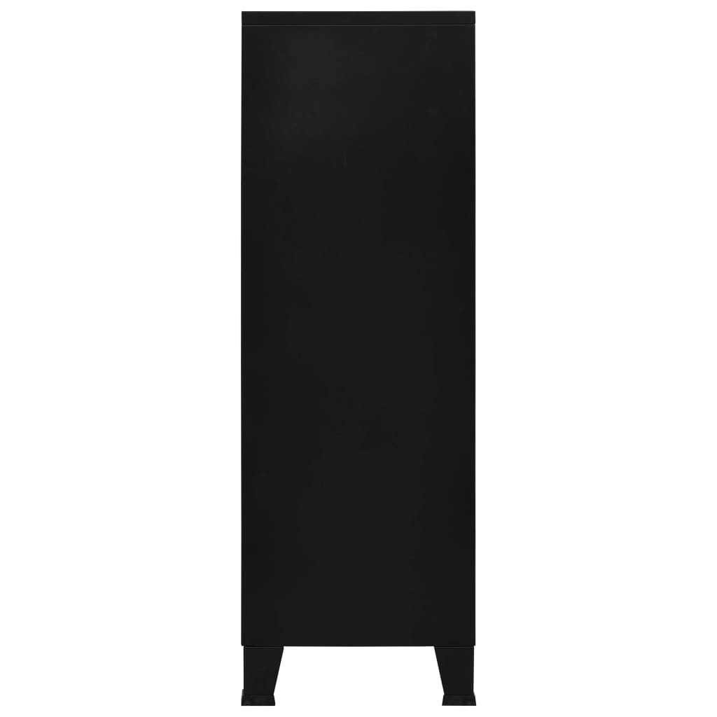 vidaXL fekete acél ipari tárolóláda 75 x 40 x 120 cm