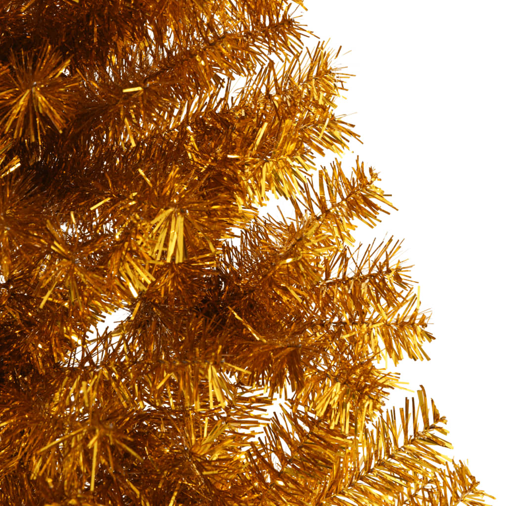 vidaXL aranyszínű PET fél műkarácsonyfa állvánnyal 210 cm
