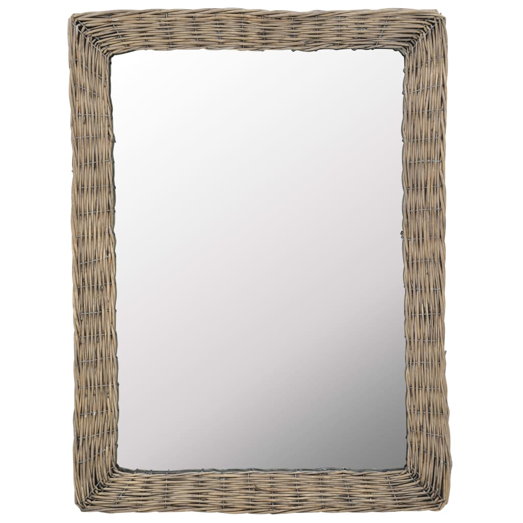 vidaXL barna fonott vessző tükör 60 x 80 cm