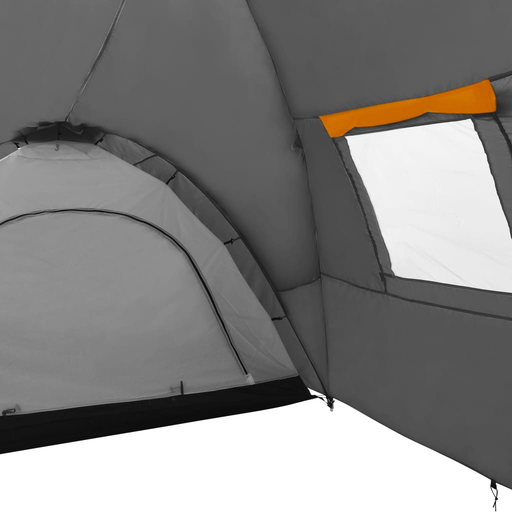 vidaXL 8 személyes szürke/narancs iglu kempingsátor 650 x 240 x 190 cm