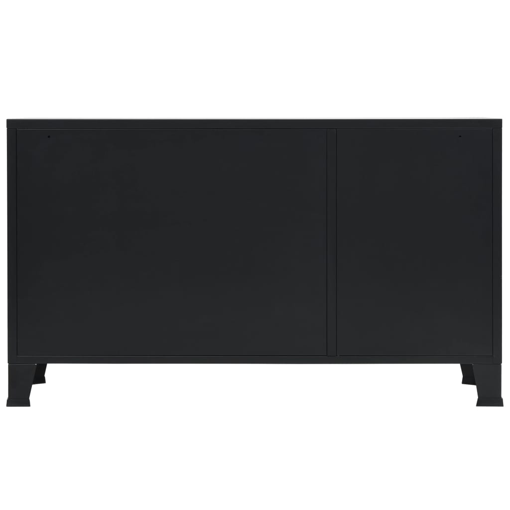 vidaXL ipari stílusú fekete fém kisszekrény 120 x 35 x 70 cm