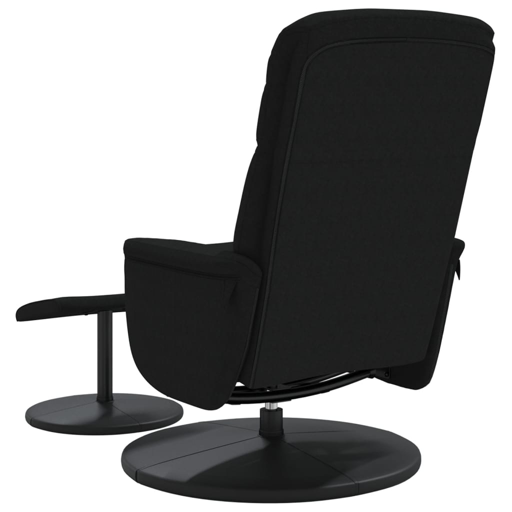 vidaXL fekete bársony dönthető fotel lábtartóval