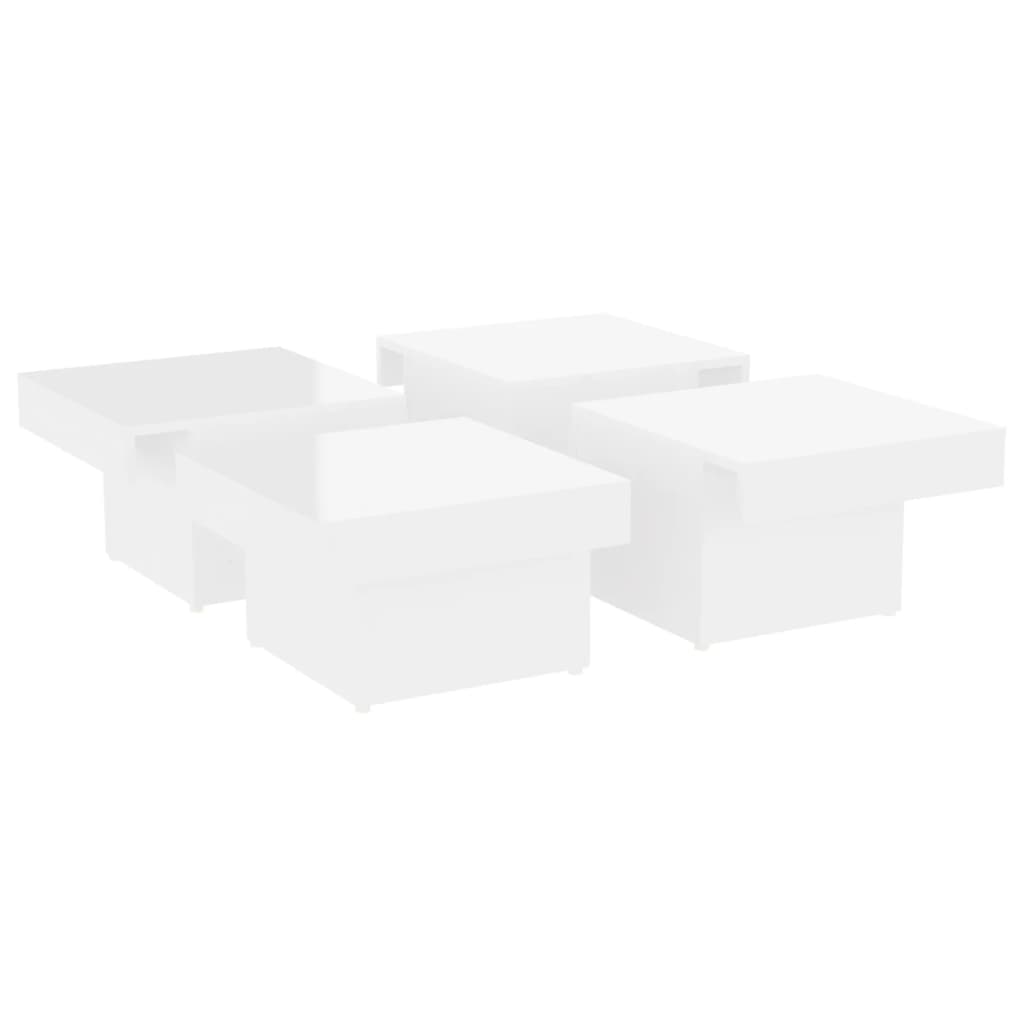 vidaXL magasfényű fehér forgácslap dohányzóasztal 90 x 90 x 28 cm