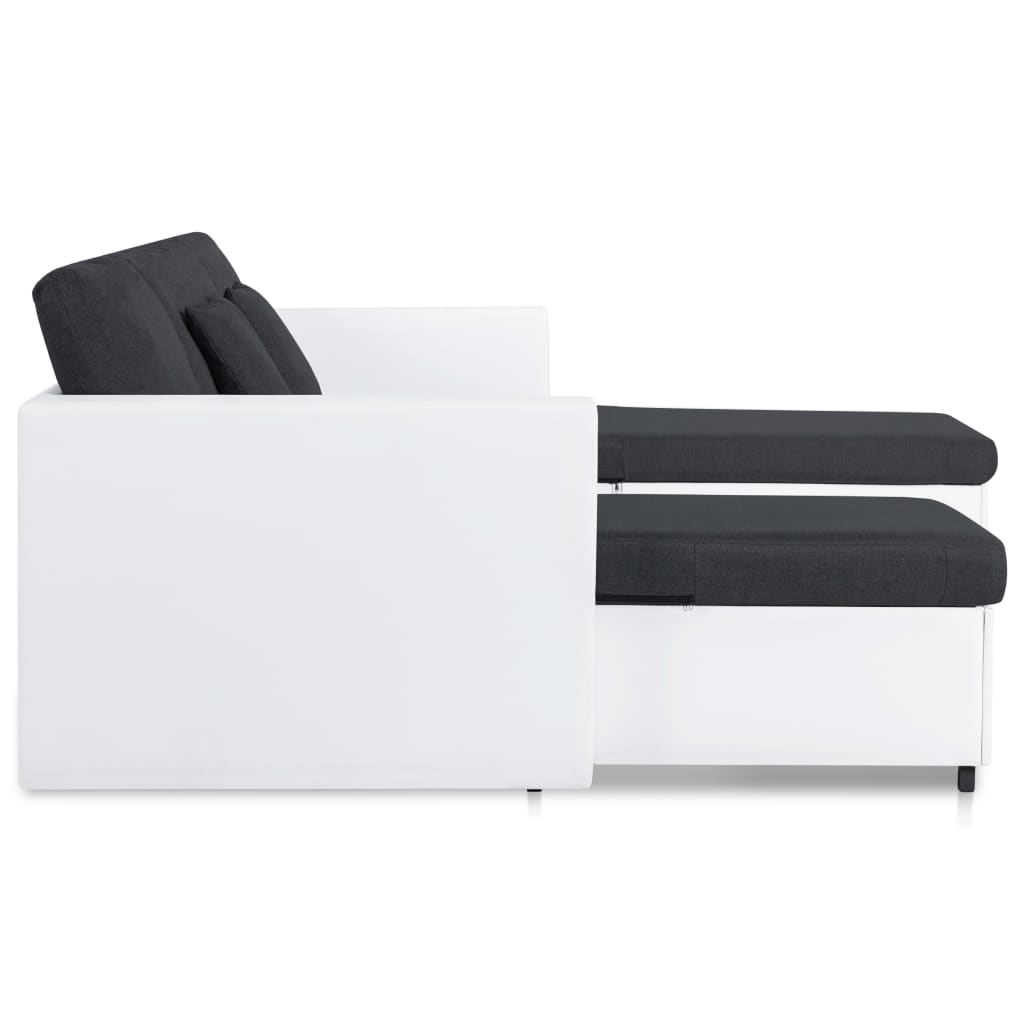 vidaXL fehér műbőr négyszemélyes kihúzható kanapéágy