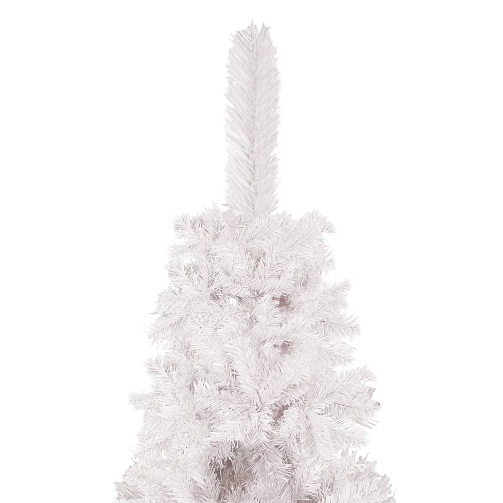 vidaXL fehér vékony karácsonyfa LED-ekkel és gömbszettel 150 cm