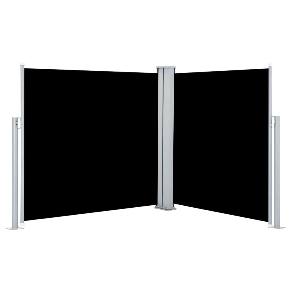 vidaXL fekete behúzható oldalsó napellenző 100 x 600 cm