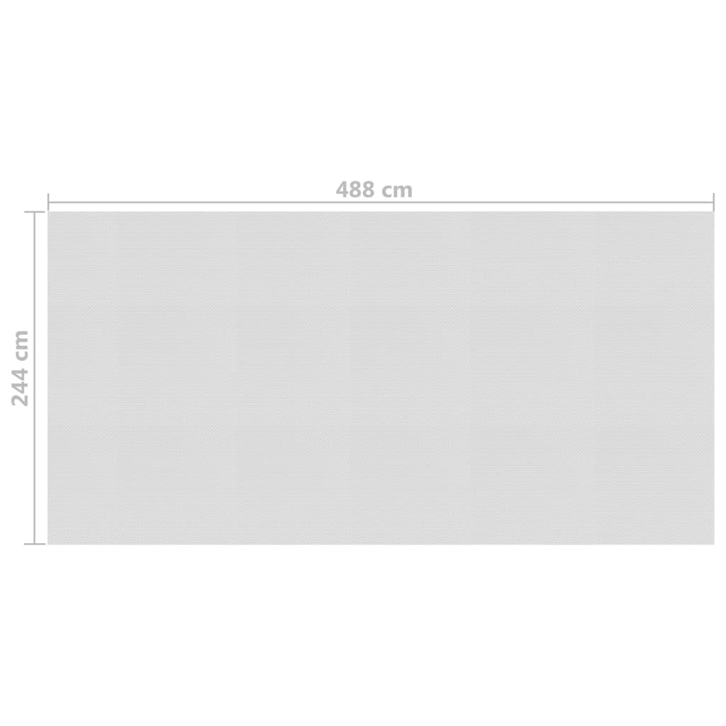 vidaXL szürke napelemes lebegő PE medencefólia 488 x 244 cm