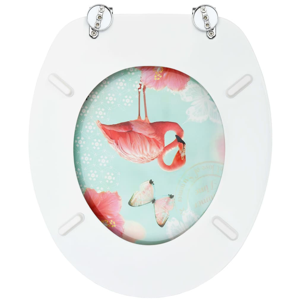 vidaXL flamingómintás MDF WC-ülőke fedéllel