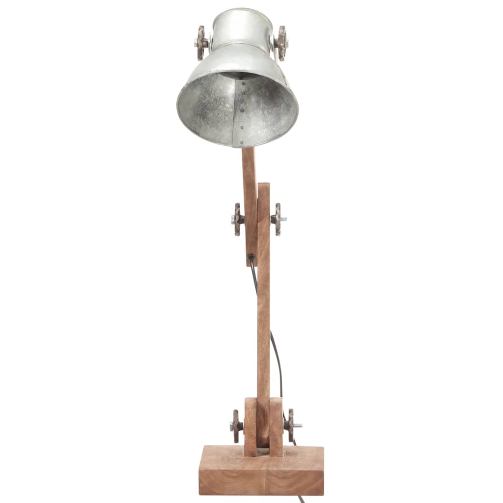vidaXL ezüstszínű kerek ipari asztali lámpa 58 x 18 x 90 cm E27