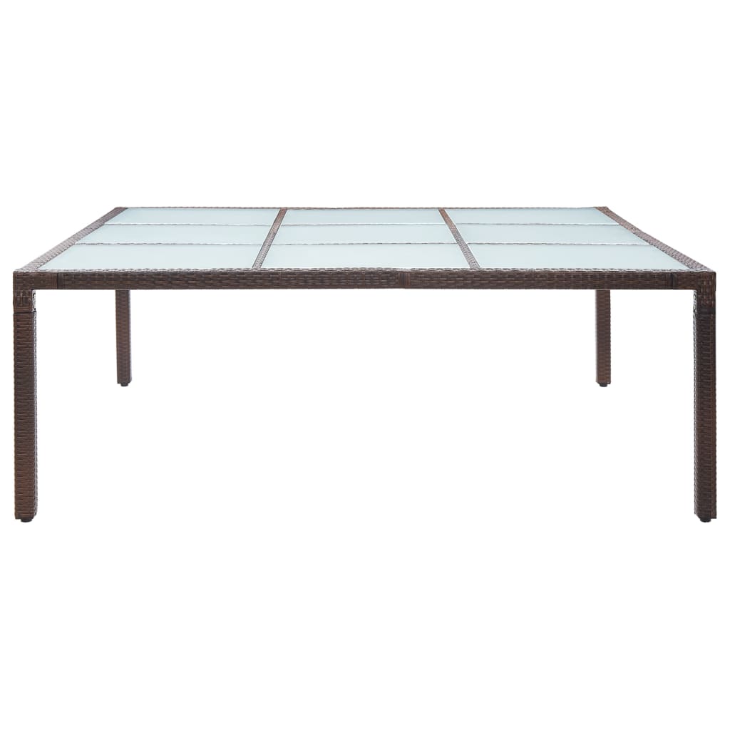 vidaXL barna polyrattan kerti étkezőasztal 200 x 200 x 74 cm