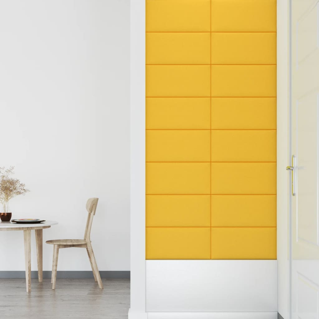 vidaXL 12 db sárga bársony fali panel 60x30 cm 2,16 m²