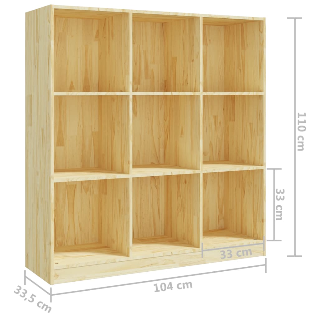 vidaXL tömör fenyőfa könyvszekrény/térelválasztó 104 x 33,5 x 110 cm