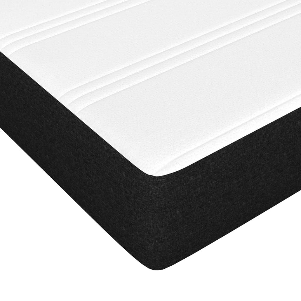 vidaXL fekete szövet rugós ágy matraccal 80 x 200 cm