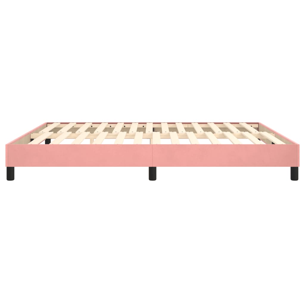 vidaXL rózsaszín bársony rugós ágykeret 160x200 cm