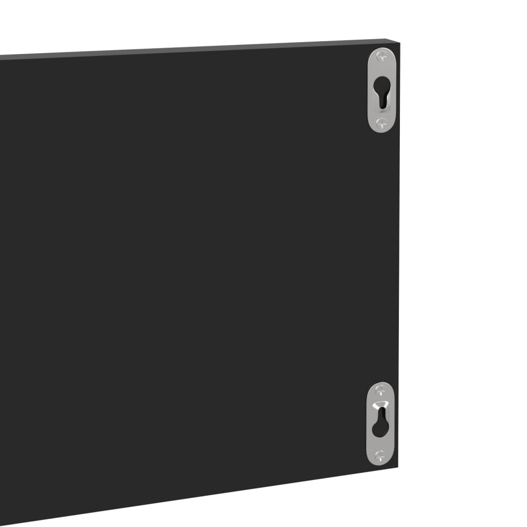 vidaXL 2 db magasfényű fekete forgácslap fali polc 80 x 11,5 x 18 cm