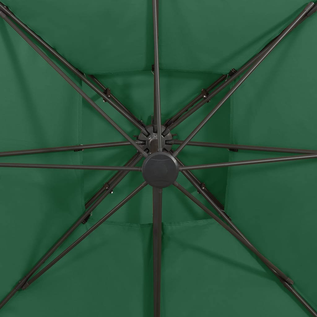 vidaXL zöld dupla tetejű konzolos napernyő 300 x 300 cm